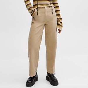 Fawn light brown organic cotton high rise straight leg jeans NWT